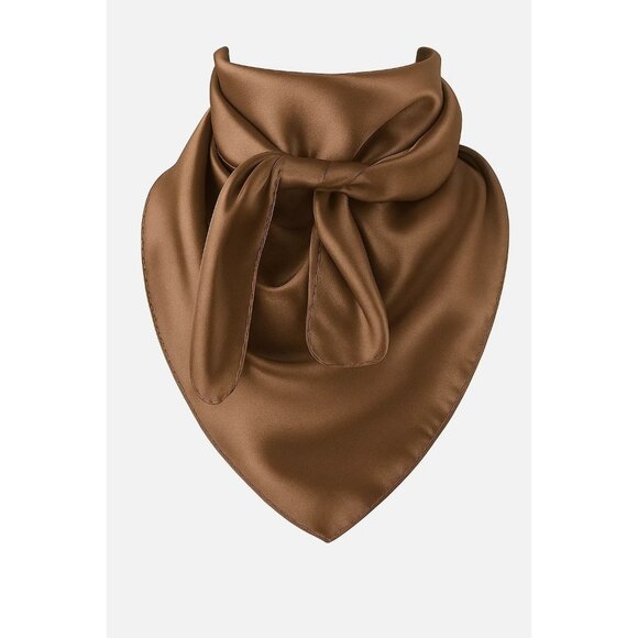 Brown Wild Rag Large Scarf 23x23" Western Accessory Cowgirl or Cowboy - Picture 1 of 5